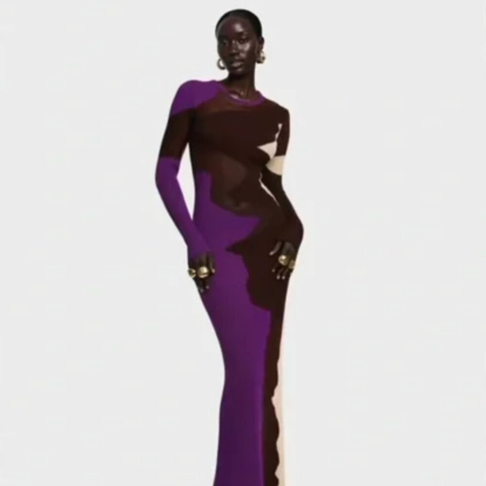 Hanifa Jax Knit Gown II - Purple Hues (Medium)